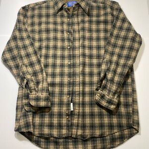Pendleton Men's Plaid Shirt - Brown and Black